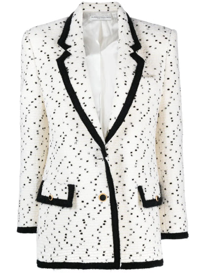 Spotted Single-Breasted Bouclé Blazer