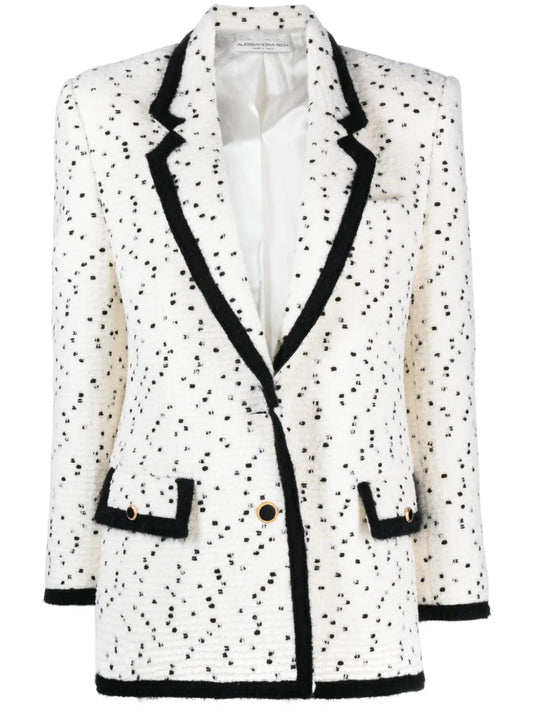 Spotted Single-Breasted Bouclé Blazer