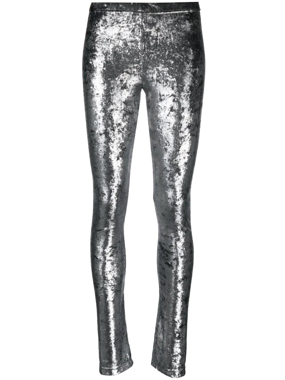 Metallic-Effect High-Waist Leggings