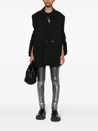 Metallic-Effect High-Waist Leggings