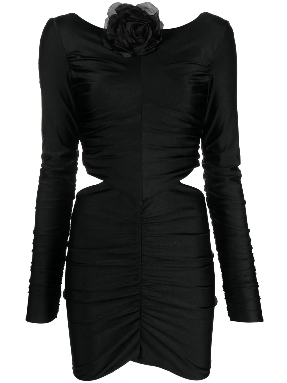 Floral-Appliqué Cut-Out Minidress