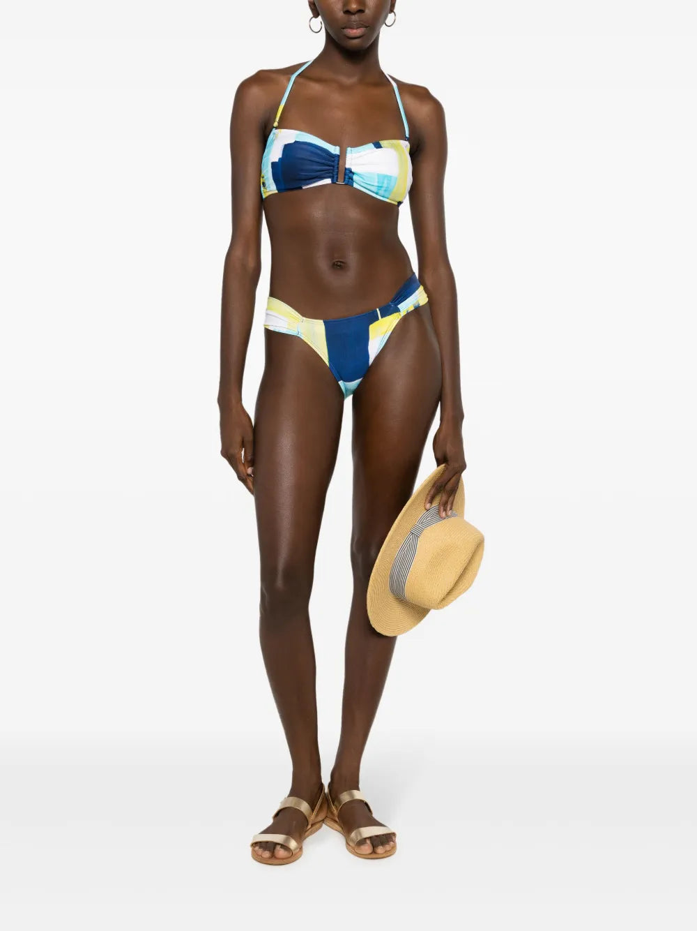 Abstract-Pattern Print Bikini Bottoms