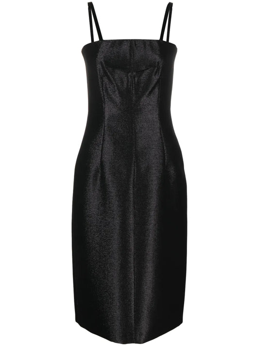 Bustier-Style Metallic-Effect Dress