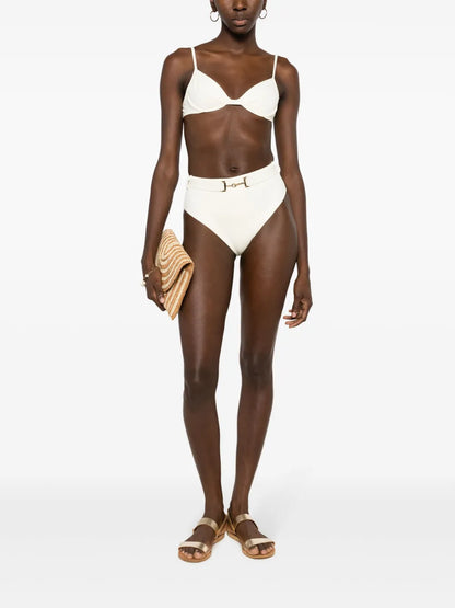 Sweetheart-Neck Clasp-Fastening Bikini Top