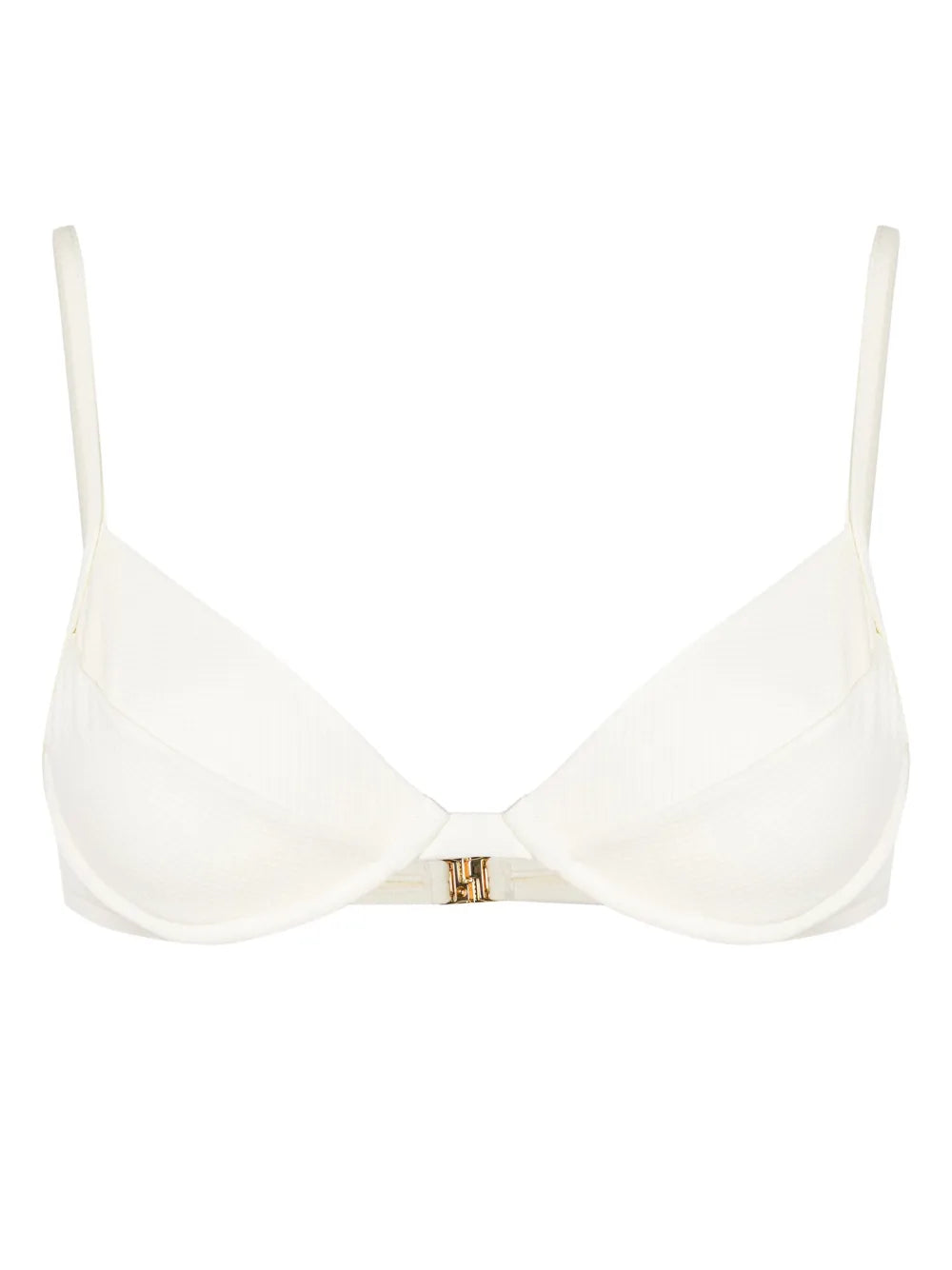 Sweetheart-Neck Clasp-Fastening Bikini Top