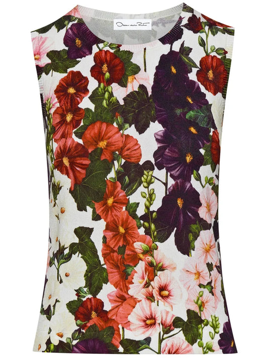 Hollyhocks Floral-Print Tank Top