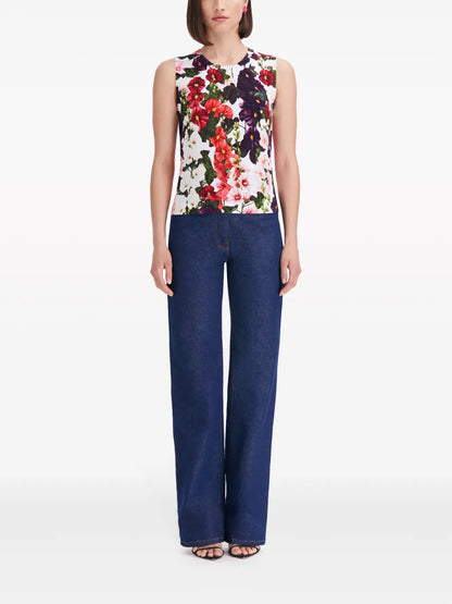 Hollyhocks Floral-Print Tank Top