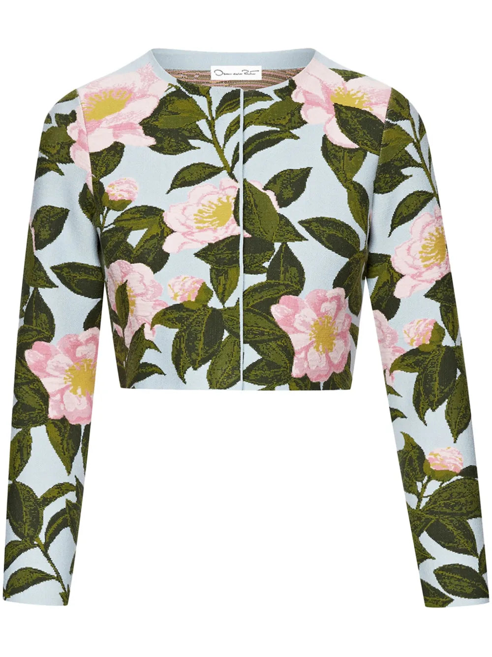 Camellia Floral-Jacquard Cardigan