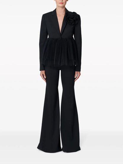 High-Waist Flared Trousers