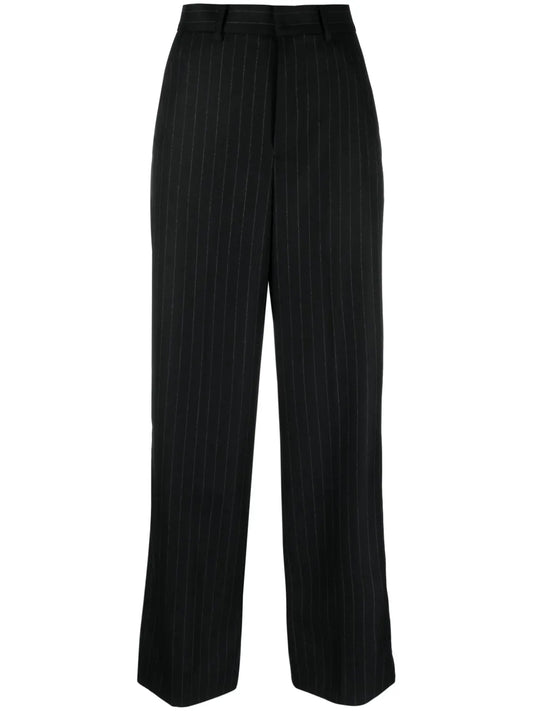 Pinstripe Wool Cropped Trousers