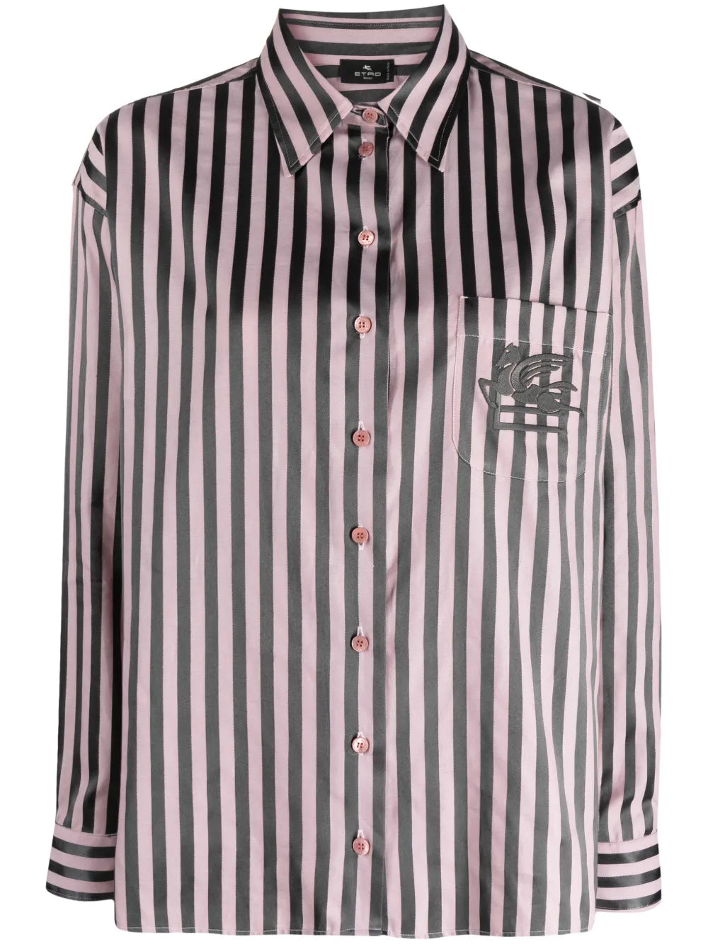 Pegaso-Embroidered Striped Shirt