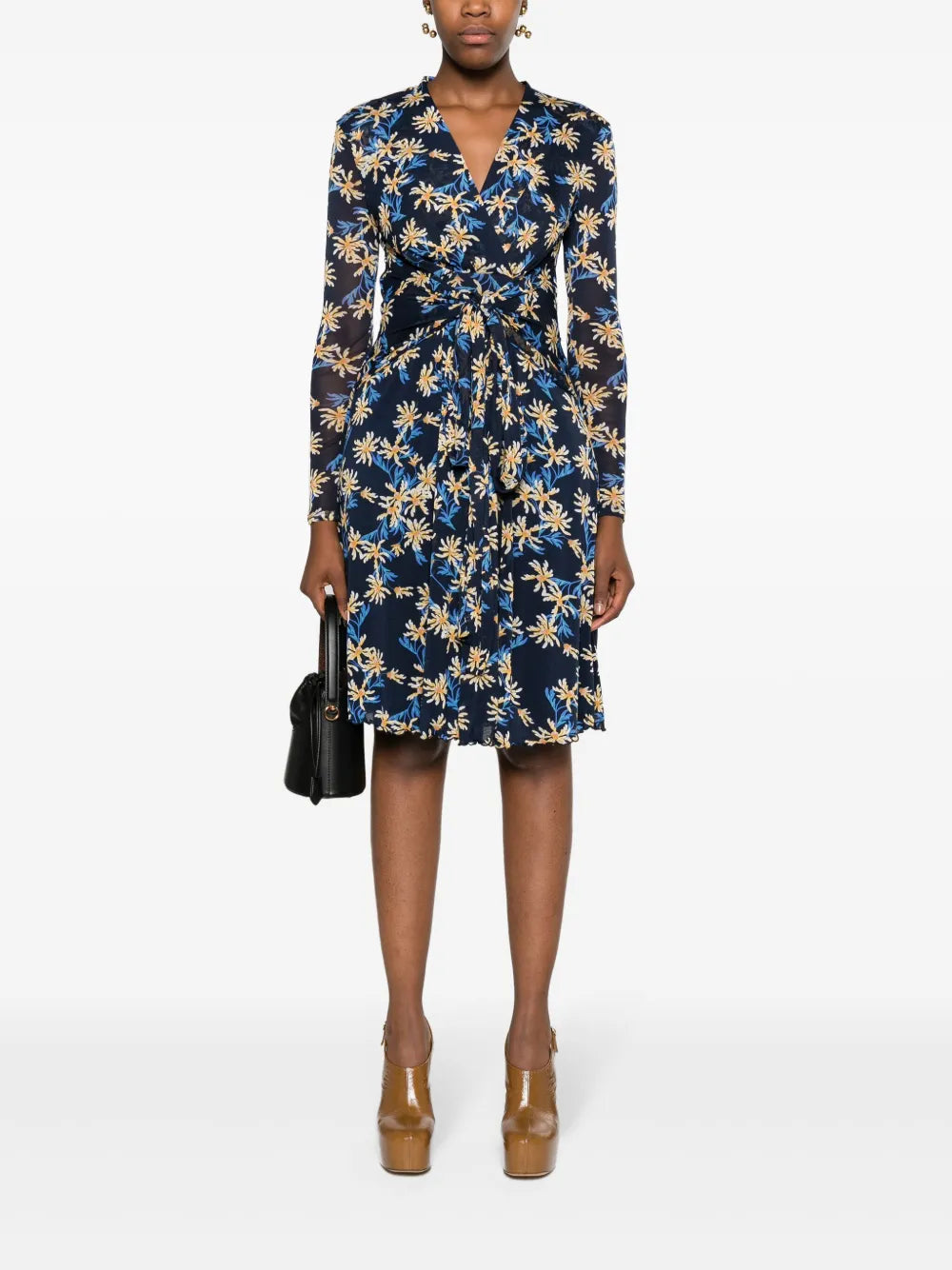 Brenda Paris Floral-Pattern Midi Dress