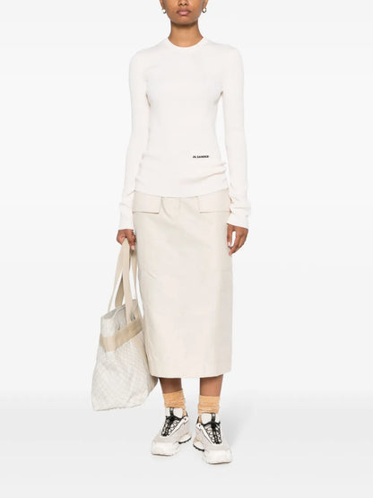 Logo-Patch Ribbed-Knit Top