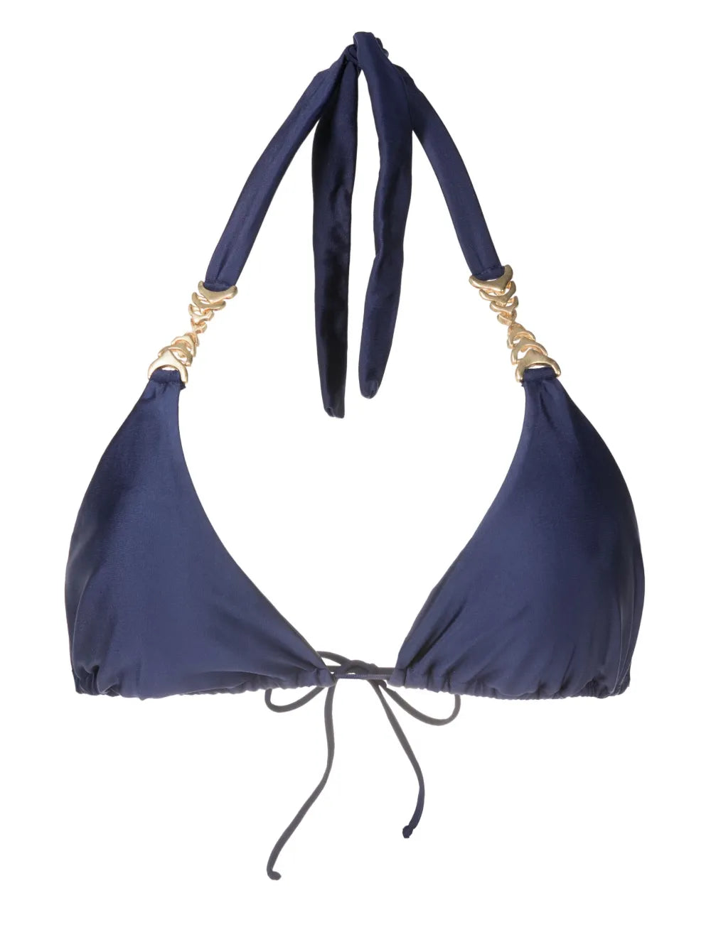 Chain-Link Detailing Triangle-Shape Bikini Top
