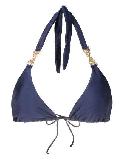 Chain-Link Detailing Triangle-Shape Bikini Top