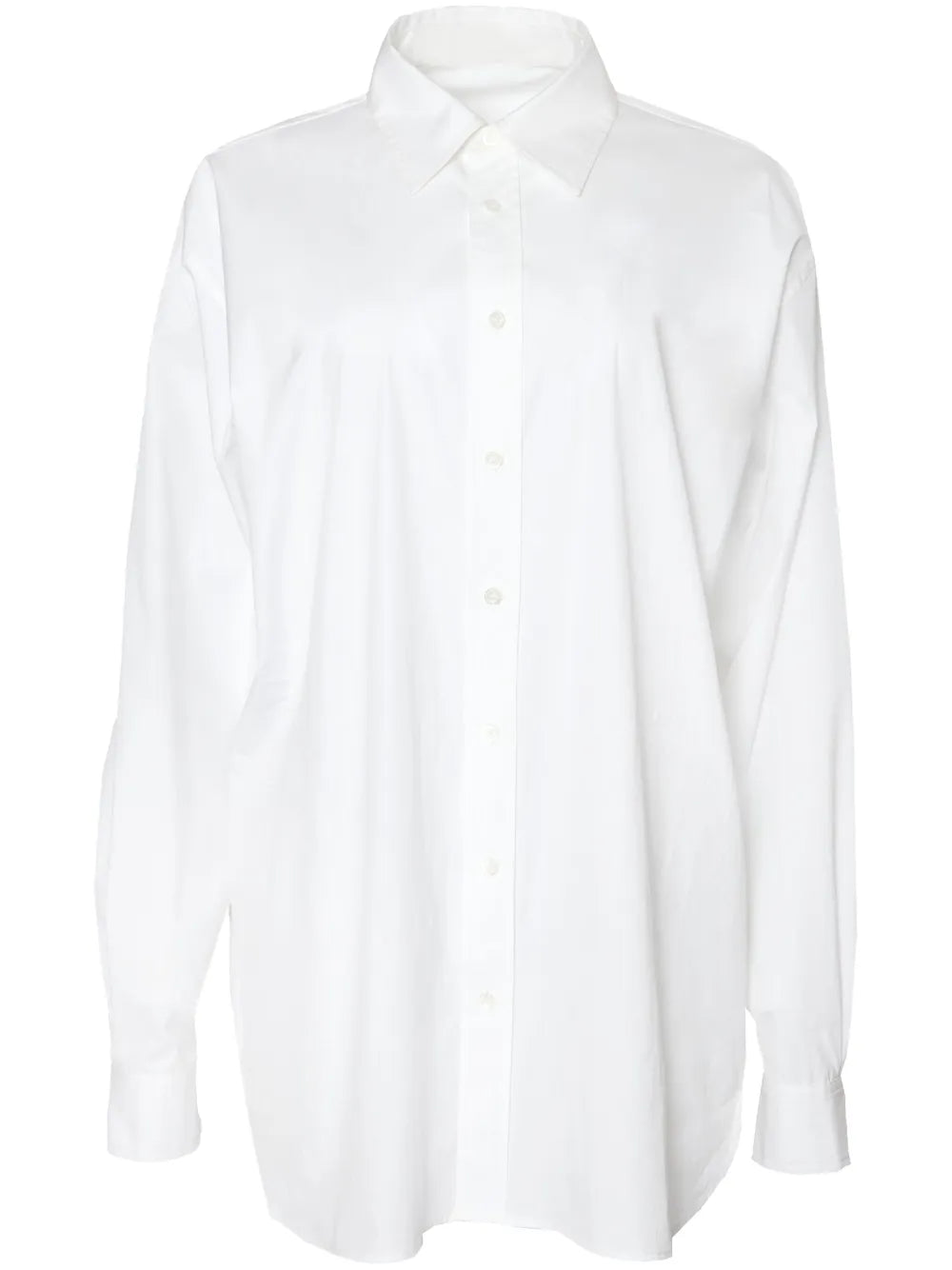 Straight-Point Collar Cotton Shirt