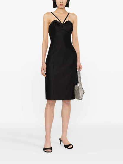 Halterneck Bustier Midi Dress