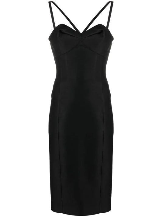 Halterneck Bustier Midi Dress