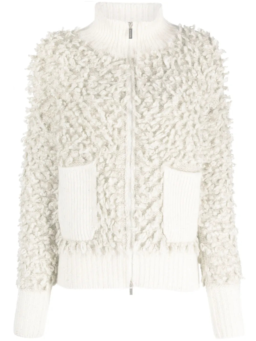 Sequin-Embellihsed Fleece Cardigan