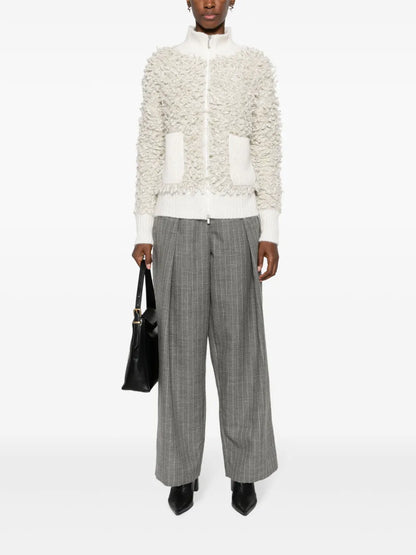 Sequin-Embellihsed Fleece Cardigan