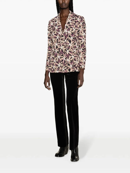 Gloria Floral-Pattern Double-Breasted Blazer