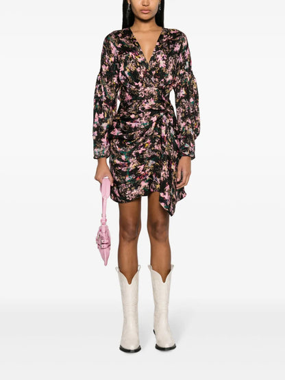 Printed Silk-Blend Dress
