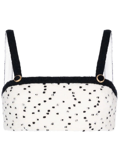 Bouclé Wool-Blend Cropped Top