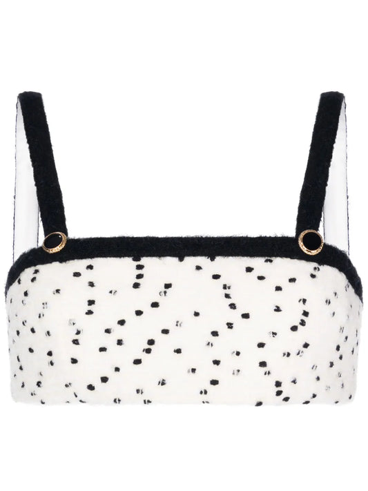 Bouclé Wool-Blend Cropped Top