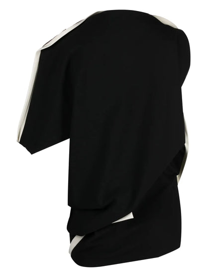 Assembled Asymmetric Draped Blouse