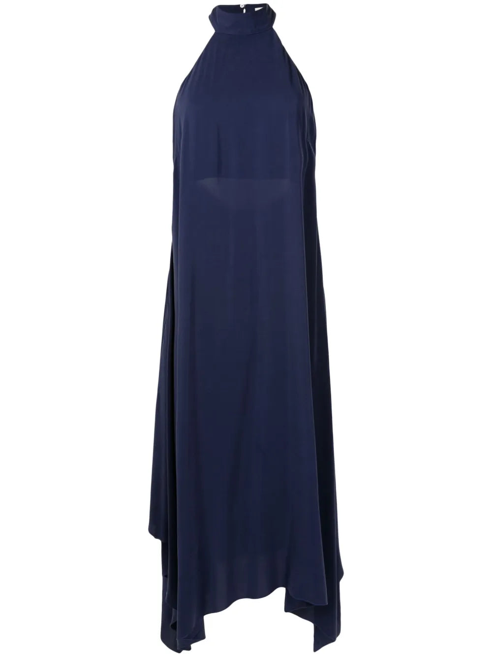 Asymmetric-Hem Halterneck Dress