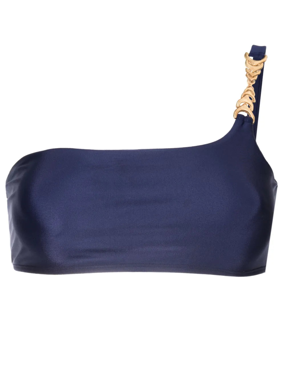 Chain-Link Detailing One-Shoulder Bikini Top