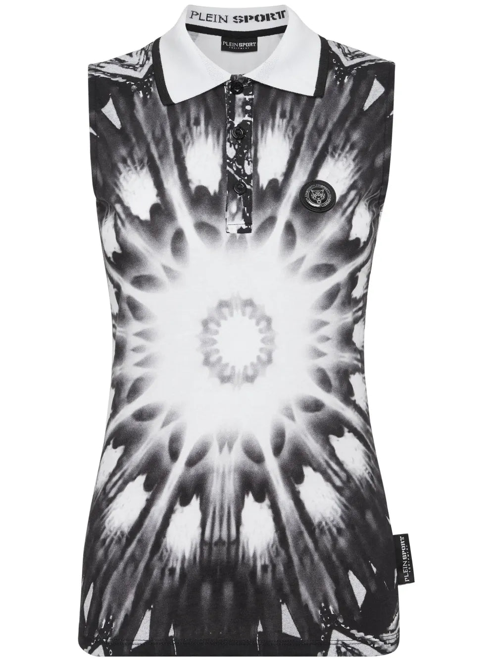 Logo-Print Sleeveless Polo Top