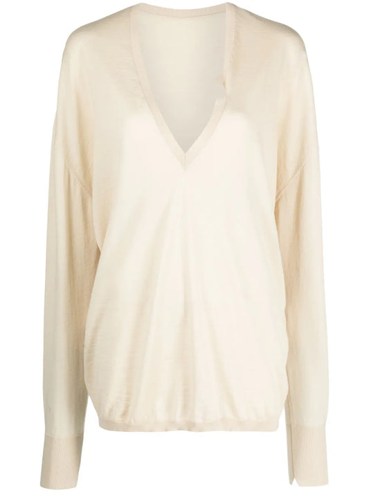 V-Neck Virgin-Wool Jumper
