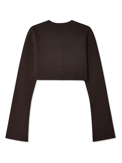 Cropped Fine-Knit Cardigan