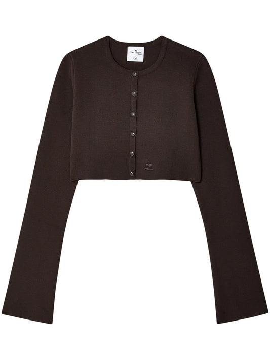 Cropped Fine-Knit Cardigan