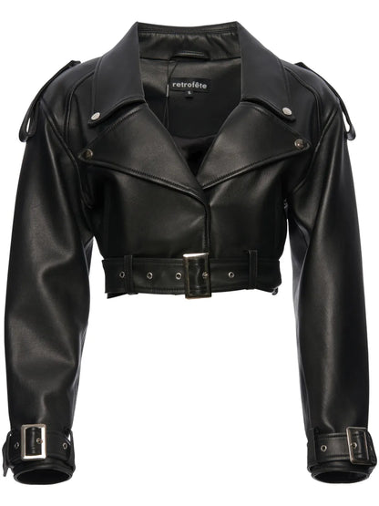 Victoria Cropped Biker Jacket
