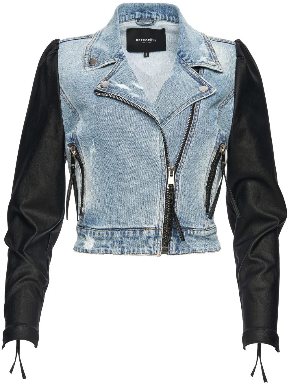 Lo Panelled Denim Biker Jacket