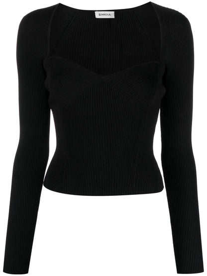 Giuliana Sweetheart-Neck Jumper