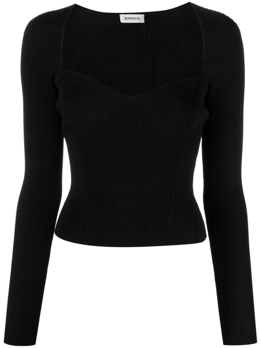 Giuliana Sweetheart-Neck Jumper