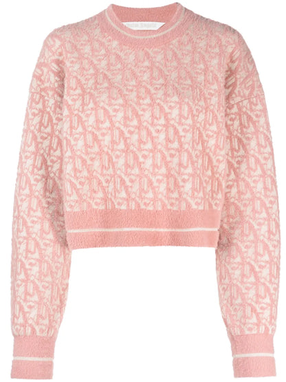 Monogram-Jacquard Cropped Jumper