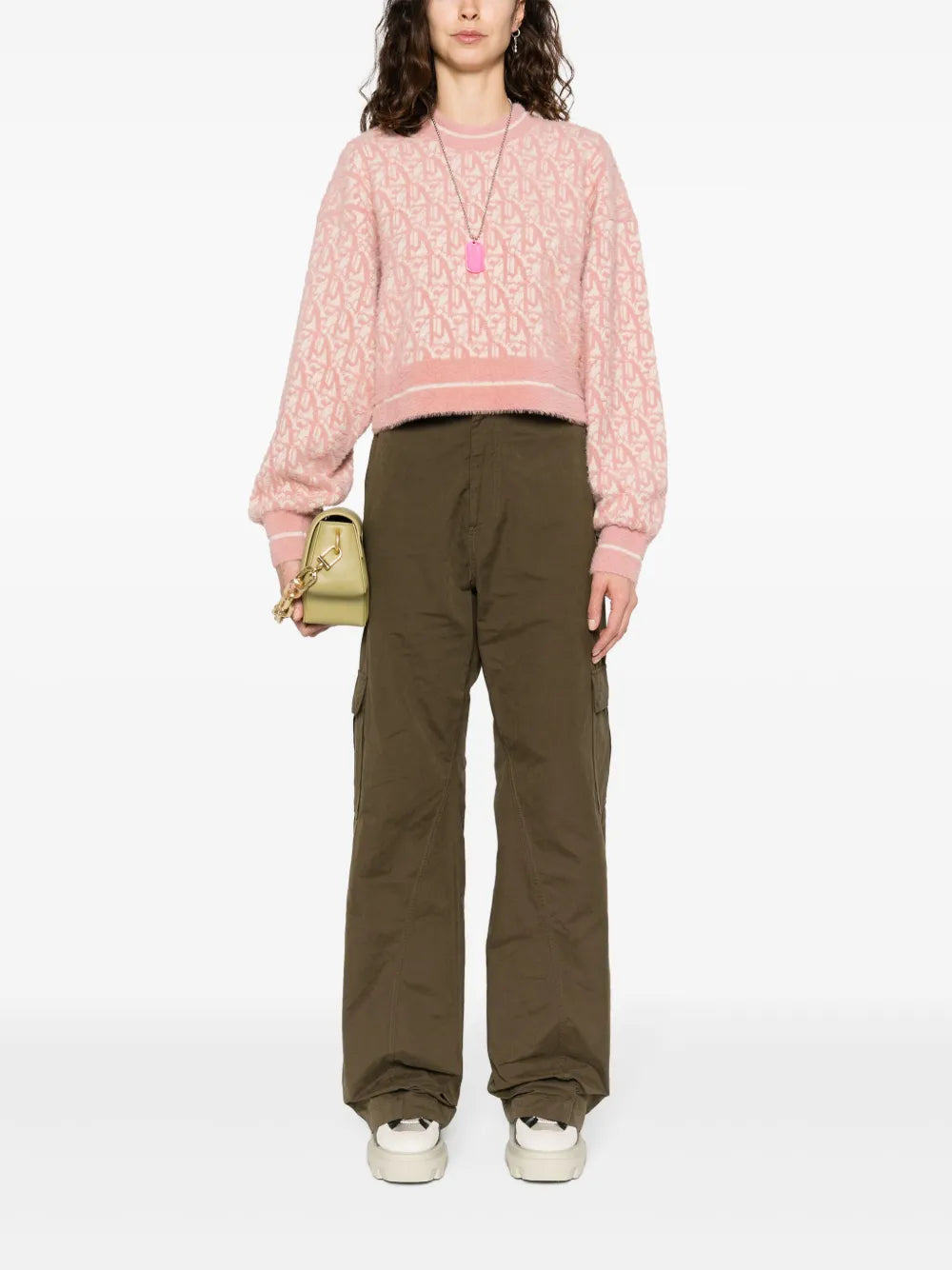Monogram-Jacquard Cropped Jumper