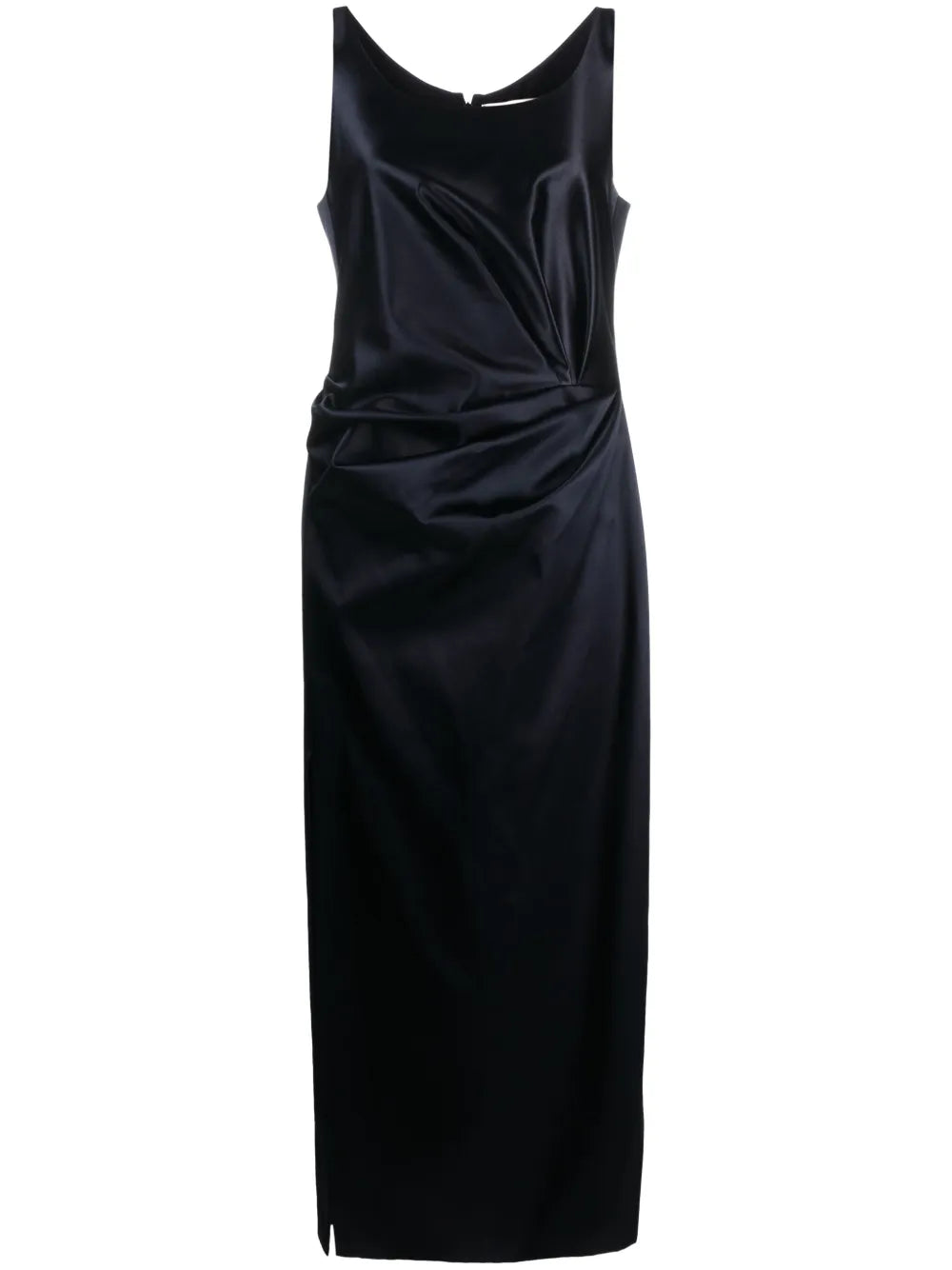 Gathered Silk Dress