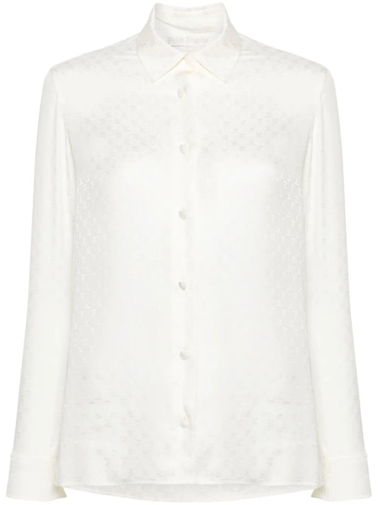 Monogram-Jacquard Silk Shirt