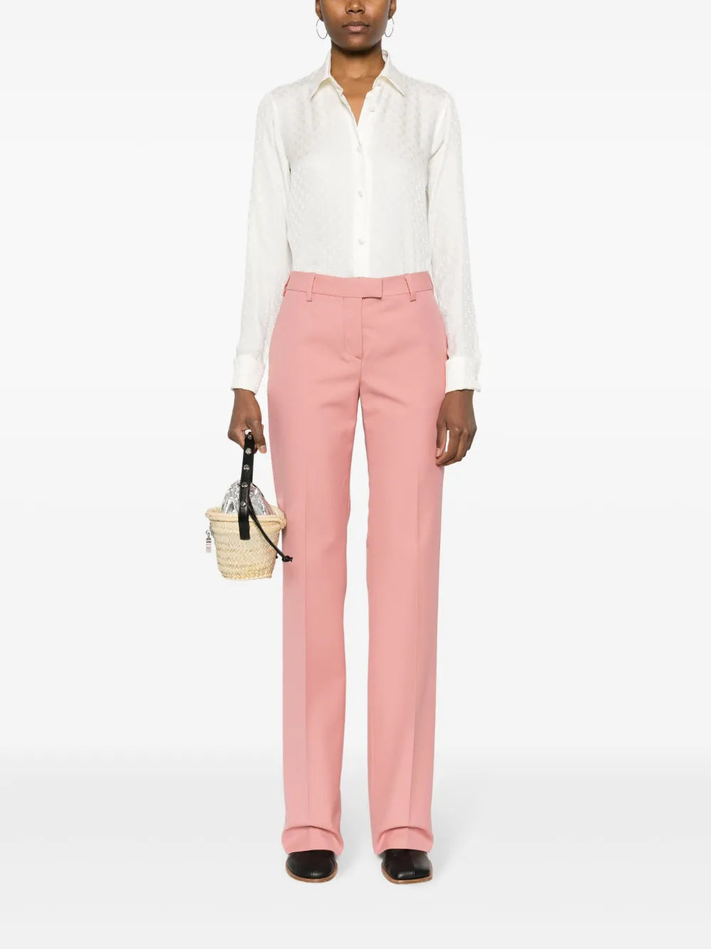 Monogram-Jacquard Silk Shirt