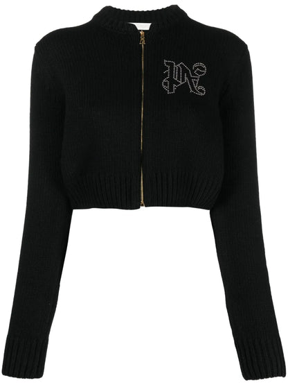 Monogram-Appliqu� Zip-Up Sweatshirt