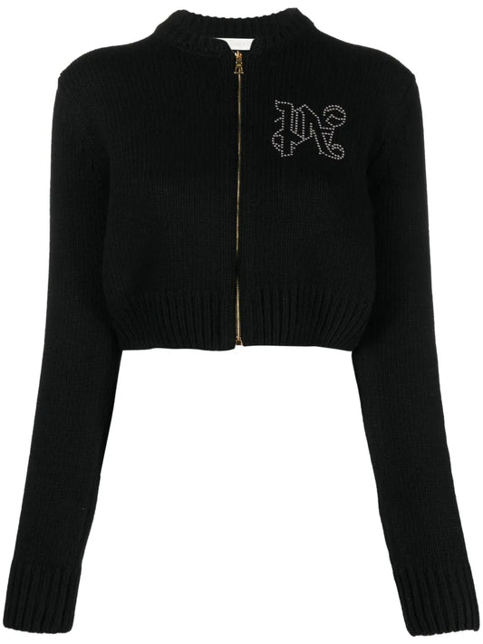 Monogram-Appliqu� Zip-Up Sweatshirt
