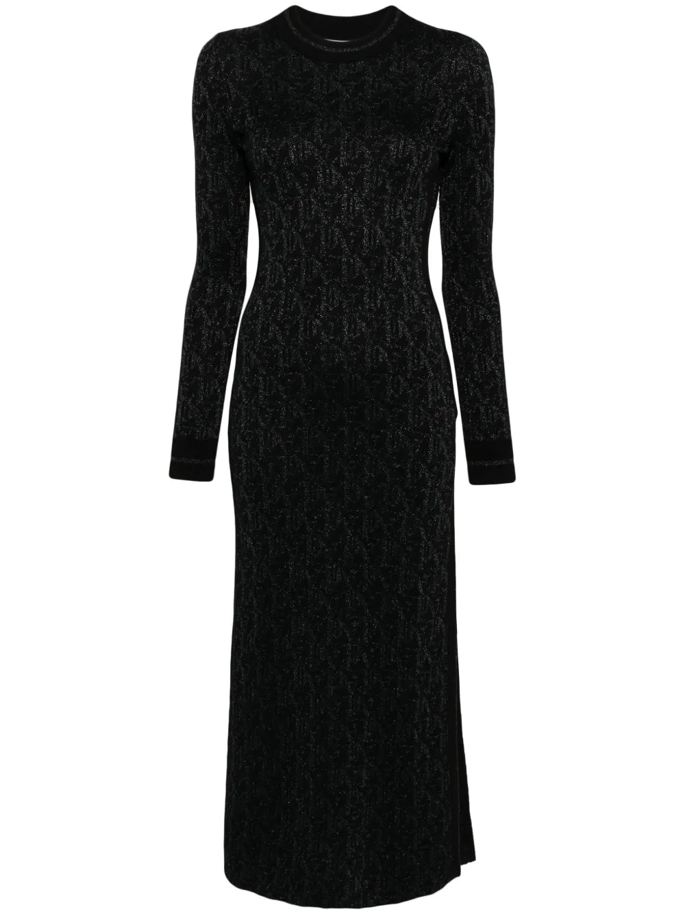 Monogram-Jacquard Open-Back Midi Dress