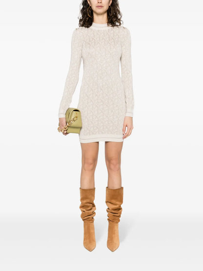 Monogram-Jacquard Knitted Minidress