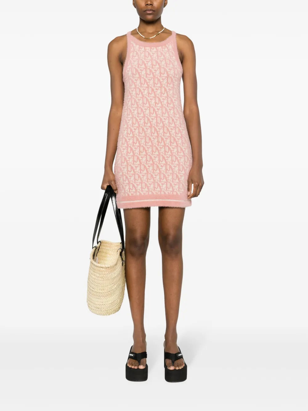 Monogram-Jacquard Knitted Minidress