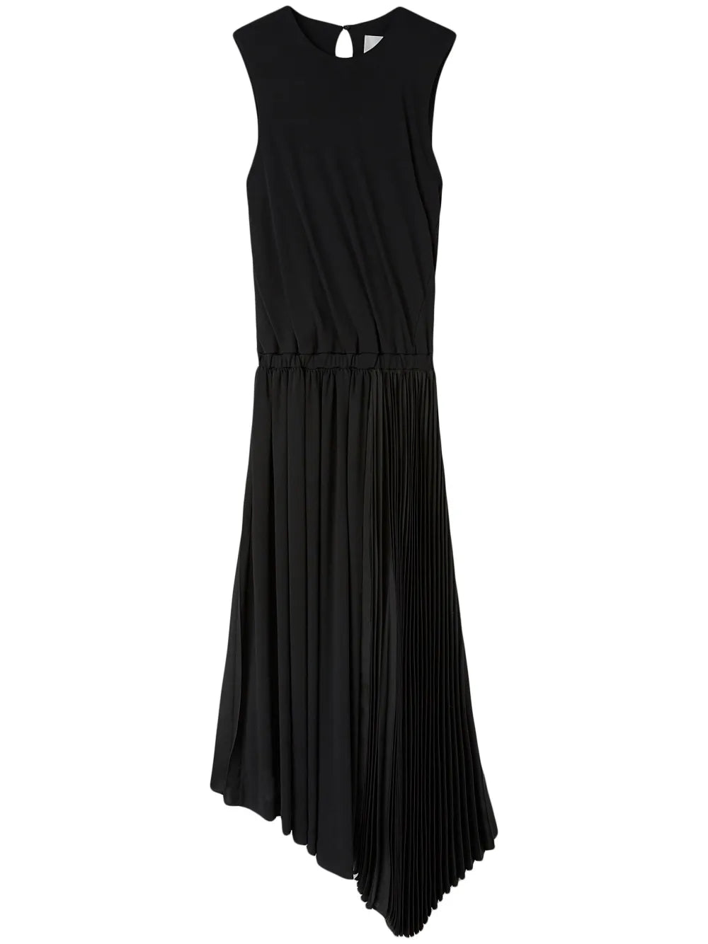 Asymmetric Pleated Maxi Dress